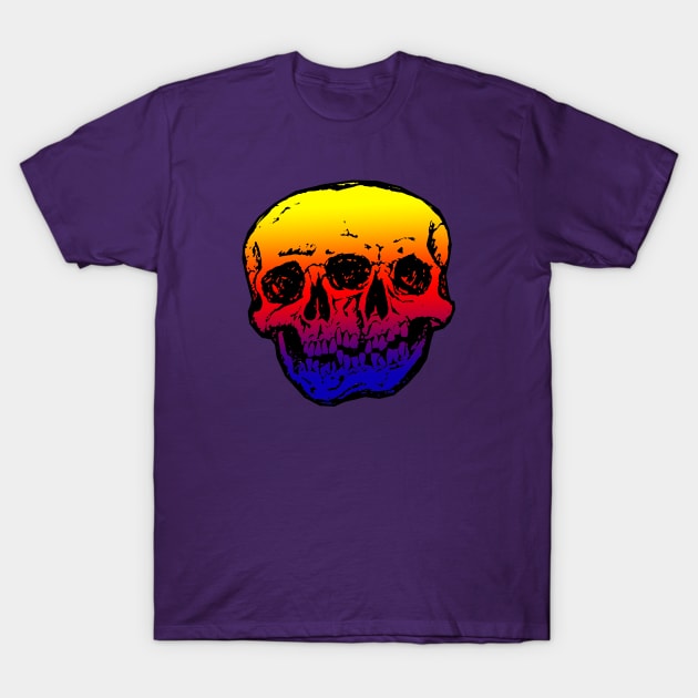 Conjoined Skulls - Rainbow T-Shirt by ArtGuyDesigns